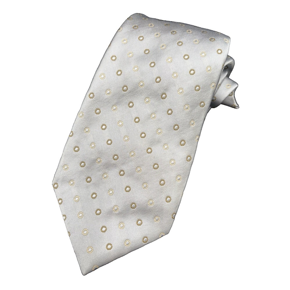 BARBA 7-fold Men's Tie Napoli Italy 100% Silk 62" Long Light Blue Gray Elegant